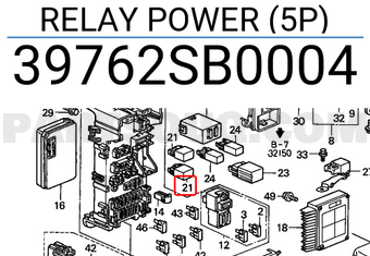 Honda 39762SB0004 RELAY POWER (5P)