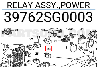 Honda 39762SG0003 RELAY ASSY.,POWER