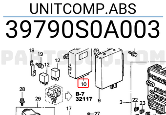 Honda 39790S0A003 UNITCOMP.ABS