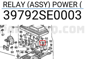Honda 39792SE0003 RELAY (ASSY) POWER