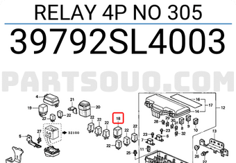 Honda 39792SL4003 RELAY 4P NO 305