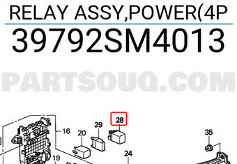 Honda 39792SM4013 RELAY ASSY,POWER(4P