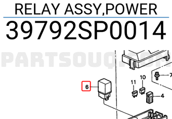 Honda 39792SP0014 RELAY ASSY,POWER