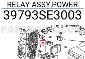 Honda 39793SE3003 RELAY ASSY,POWER