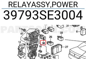 Honda 39793SE3004 RELAYASSY,POWER