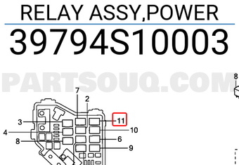 Honda 39794S10003 RELAY ASSY,POWER