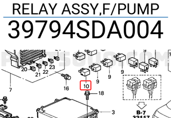 Honda 39794SDA004 RELAY ASSY,F/PUMP