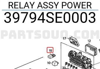 Honda 39794SE0003 RELAY ASSY POWER