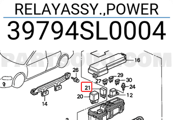Honda 39794SL0004 RELAYASSY.,POWER
