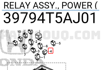 Honda 39794T5AJ01 RELAY ASSY., POWER (