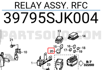 Honda 39795SJK004 RELAY ASSY. RFC