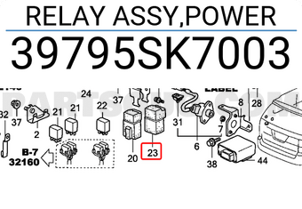 Honda 39795SK7003 RELAY ASSY,POWER