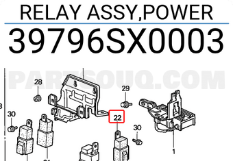 Honda 39796SX0003 RELAY ASSY,POWER