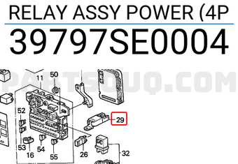 Honda 39797SE0004 RELAY ASSY POWER (4P