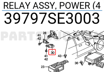 Honda 39797SE3003 RELAY ASSY, POWER (4