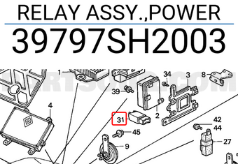 Honda 39797SH2003 RELAY ASSY.,POWER