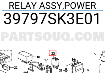 Honda 39797SK3E01 RELAY ASSY,POWER