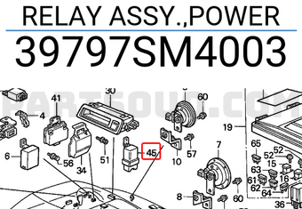 Honda 39797SM4003 RELAY ASSY.,POWER