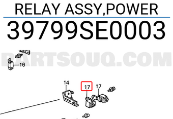 Honda 39799SE0003 RELAY ASSY,POWER