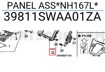 Honda 39811SWAA01ZA PANEL ASS*NH167L*