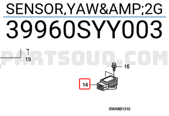 Honda 39960SYY003 SENSOR,YAW&2G