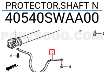 Honda 40540SWAA00 PROTECTOR,SHAFT N