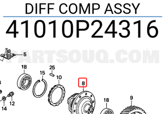 Honda 41010P24316 DIFF COMP ASSY