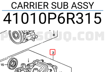 Honda 41010P6R315 CARRIER SUB ASSY