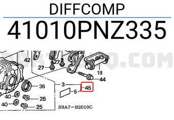 Honda 41010PNZ335 DIFFCOMP