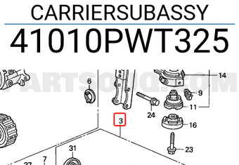 Honda 41010PWT325 CARRIERSUBASSY