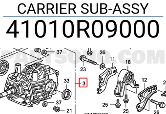 Honda 41010R09000 CARRIER SUB-ASSY