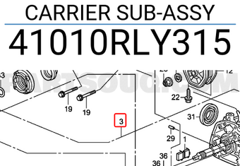 Honda 41010RLY315 CARRIER SUB-ASSY