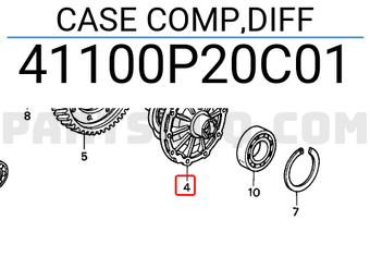 Honda 41100P20C01 CASE COMP,DIFF