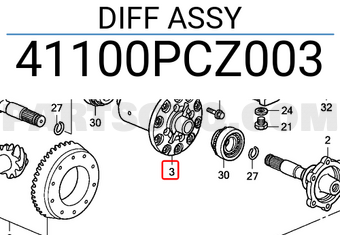 Honda 41100PCZ003 DIFF ASSY