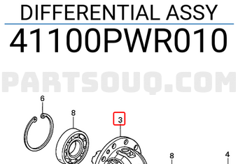 Honda 41100PWR010 DIFFERENTIAL ASSY