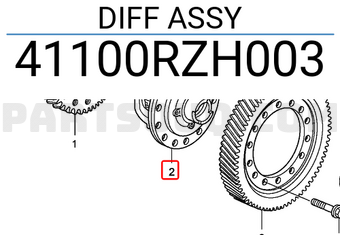 Honda 41100RZH003 DIFF ASSY