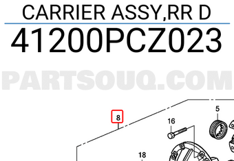 Honda 41200PCZ023 CARRIER ASSY,RR D