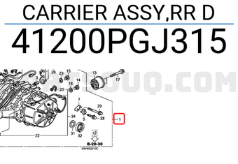 Honda 41200PGJ315 CARRIER ASSY,RR D