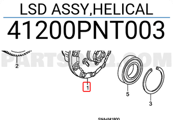 Honda 41200PNT003 LSD ASSY,HELICAL
