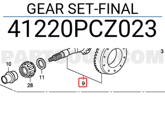 Honda 41220PCZ023 GEAR SET-FINAL