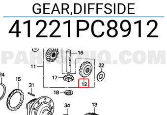 Honda 41221PC8912 GEAR,DIFFSIDE