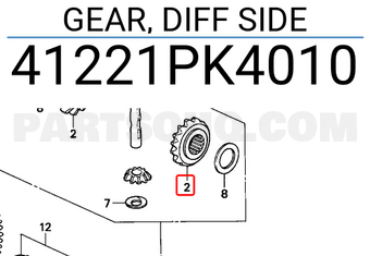Honda 41221PK4010 GEAR, DIFF SIDE