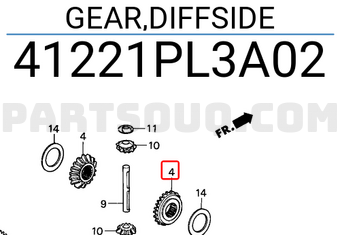 Honda 41221PL3A02 GEAR,DIFFSIDE