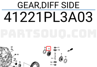 Honda 41221PL3A03 GEAR,DIFF SIDE