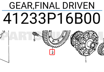 Honda 41233P16B00 GEAR,FINAL DRIVEN