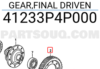 Honda 41233P4P000 GEAR,FINAL DRIVEN