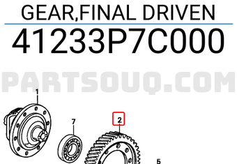 Honda 41233P7C000 GEAR,FINAL DRIVEN