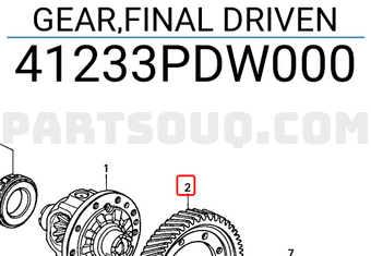 Honda 41233PDW000 GEAR,FINAL DRIVEN