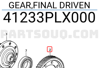 Honda 41233PLX000 GEAR,FINAL DRIVEN