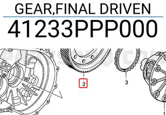 Honda 41233PPP000 GEAR,FINAL DRIVEN